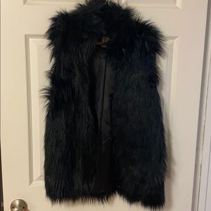 Black fur vest